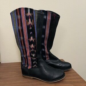 Reef Santa Marta Knee High Boots  Leather Aztec Boho Festival Southwestern  Sz 8